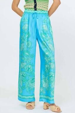 NEW CURRENT AIR aylani paisley print pants in blue